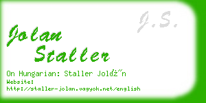 jolan staller business card